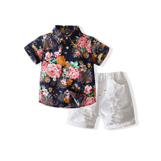 BOYS FLORAL SHORT SET